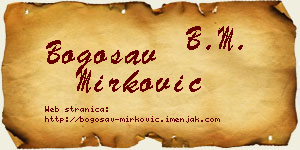Bogosav Mirković vizit kartica